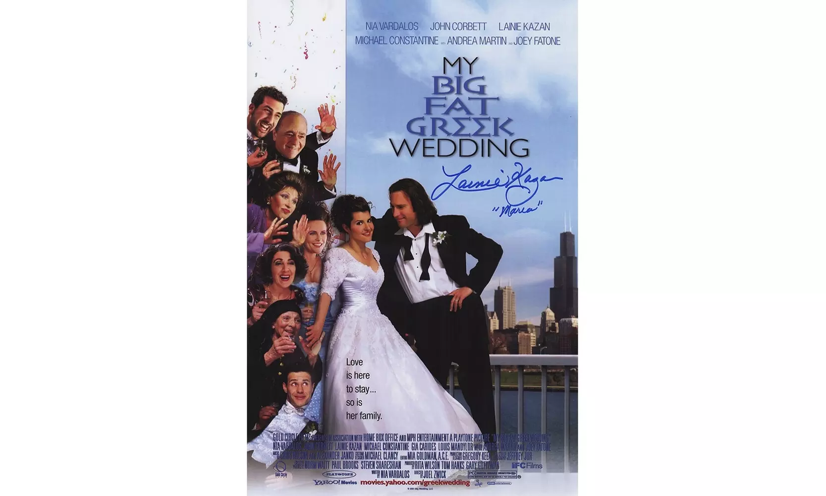 Lainie Kazan Signed My Big Fat Greek Wedding 11x17 Movie Poster w/Maria - Primary Image