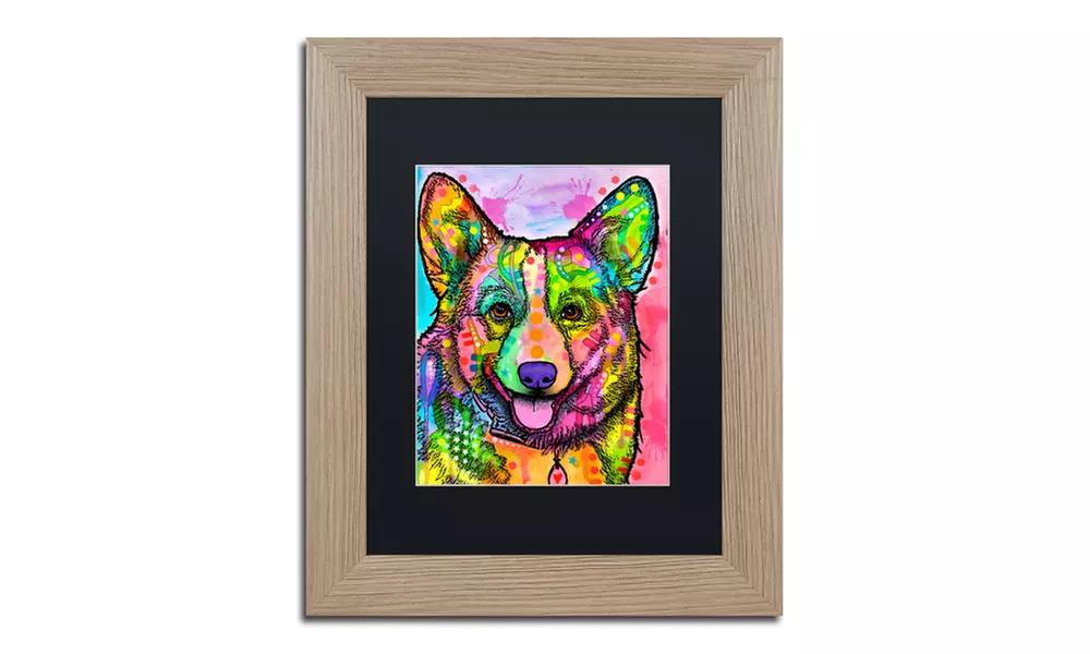 Dean Russo 'Corgi II' Matted Birch Framed Art - Primary Image