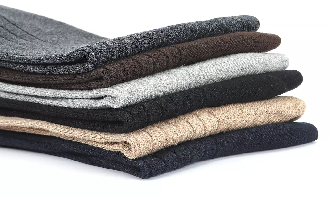 Mens Warm Soft Cotton Full Cushion Crew Socks (5 Pairs)