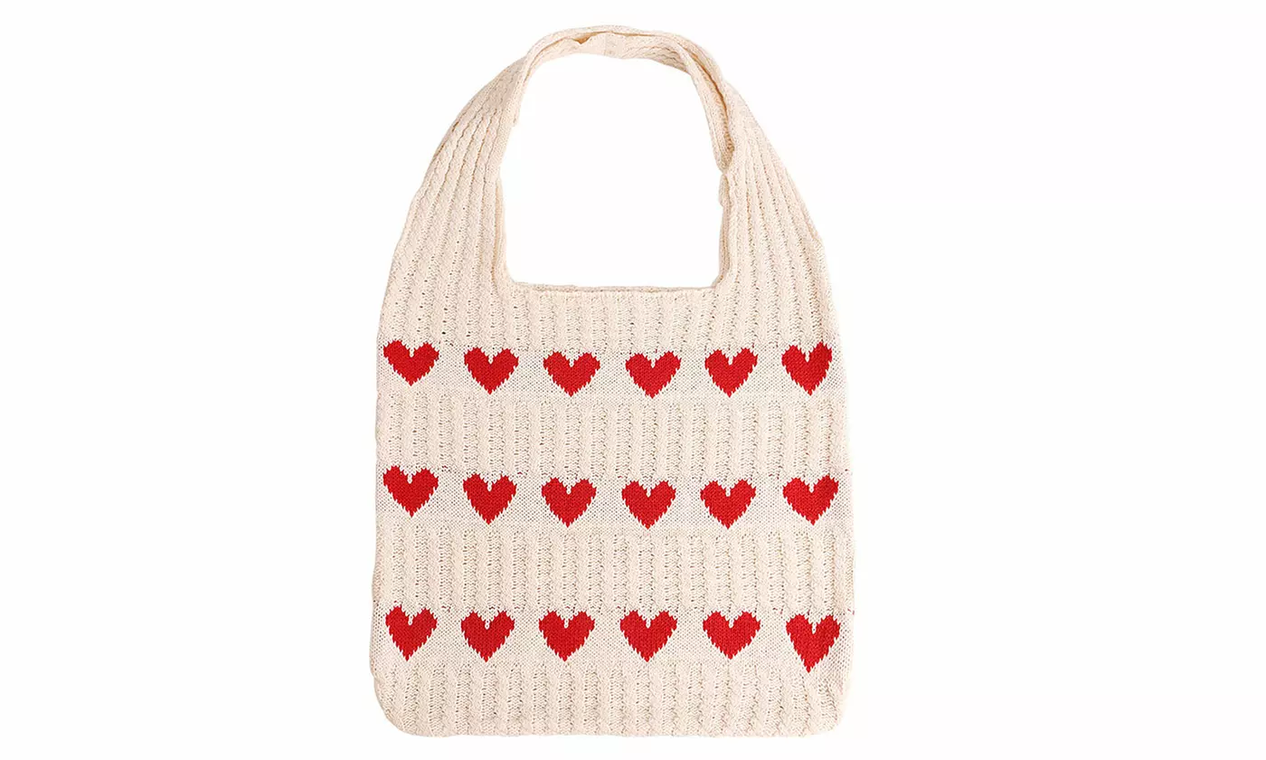 Women's Large Capacity Knitted Christmas Tote Bag