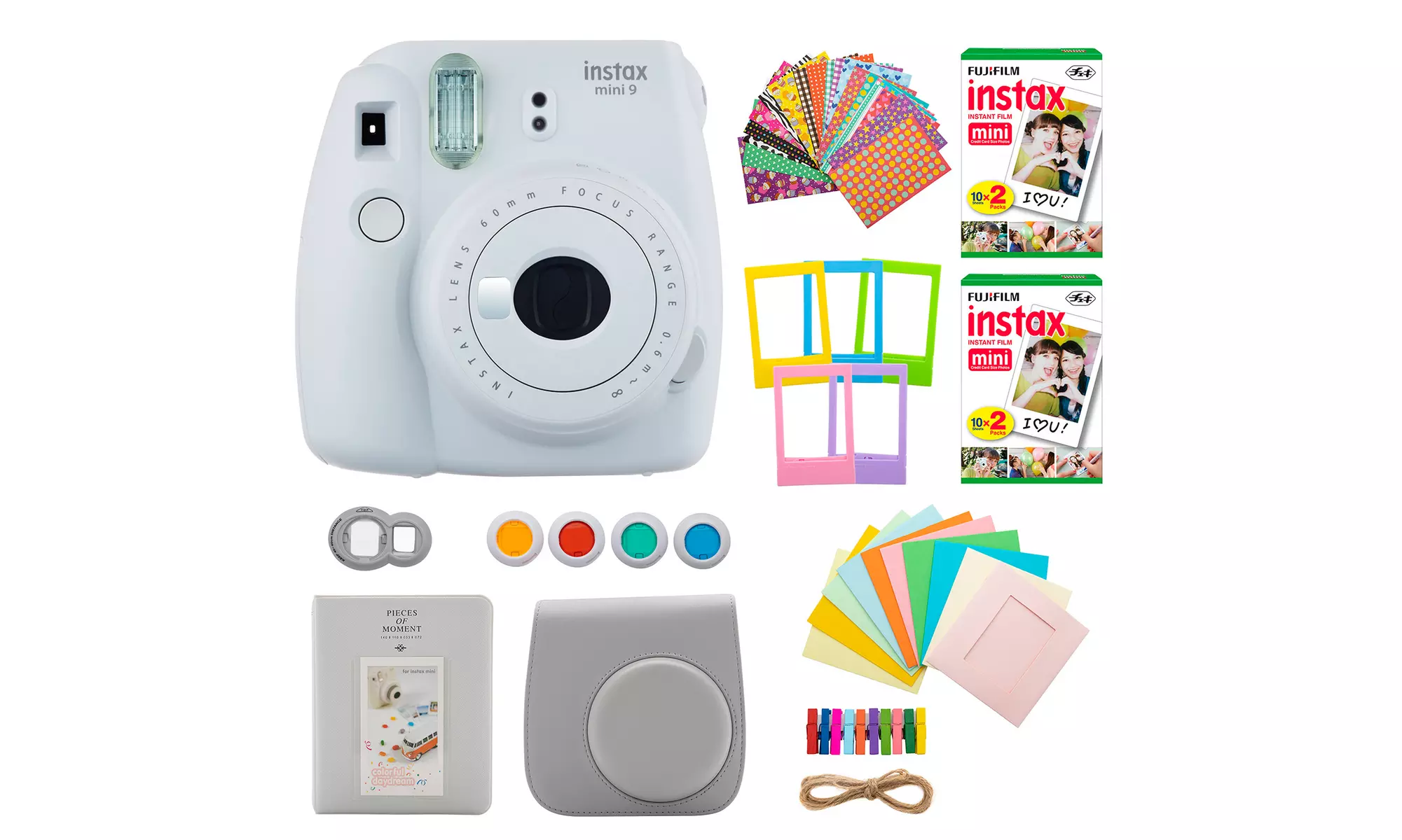 Fujifilm Mini 9 Instant Camera with Clear Accents (Smokey) with Film Gift Bundle - Primary Image