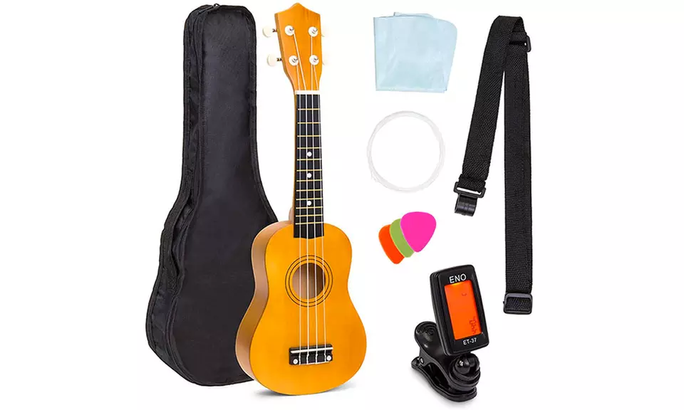 21" Acoustic Soprano Basswood Ukulele Starter Kit - Second Medium