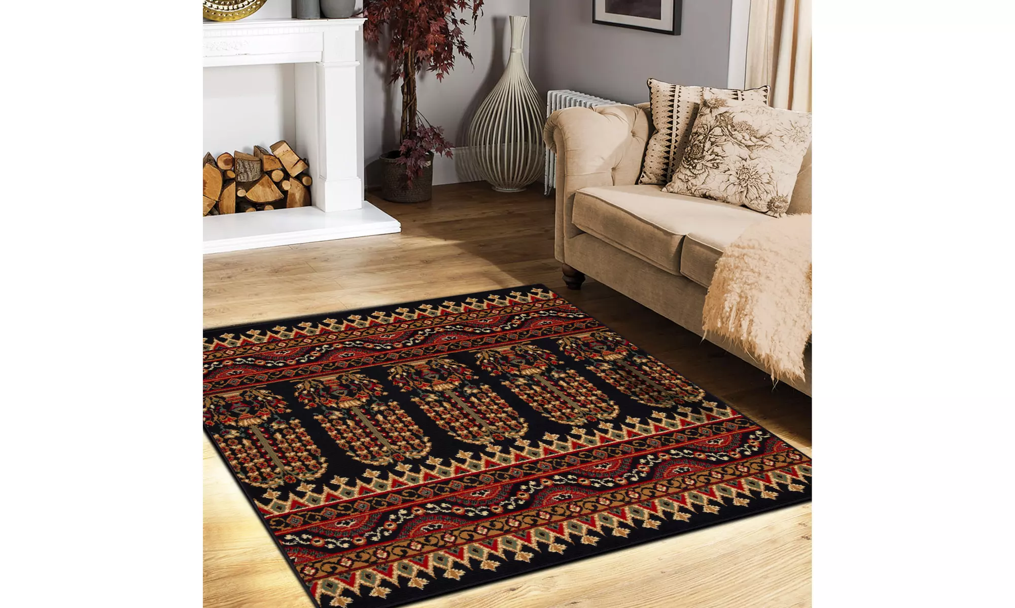 Superior Adena Geometric Abstract Floral Living Room Bedroom Area Rug Or Runner - Primary Image