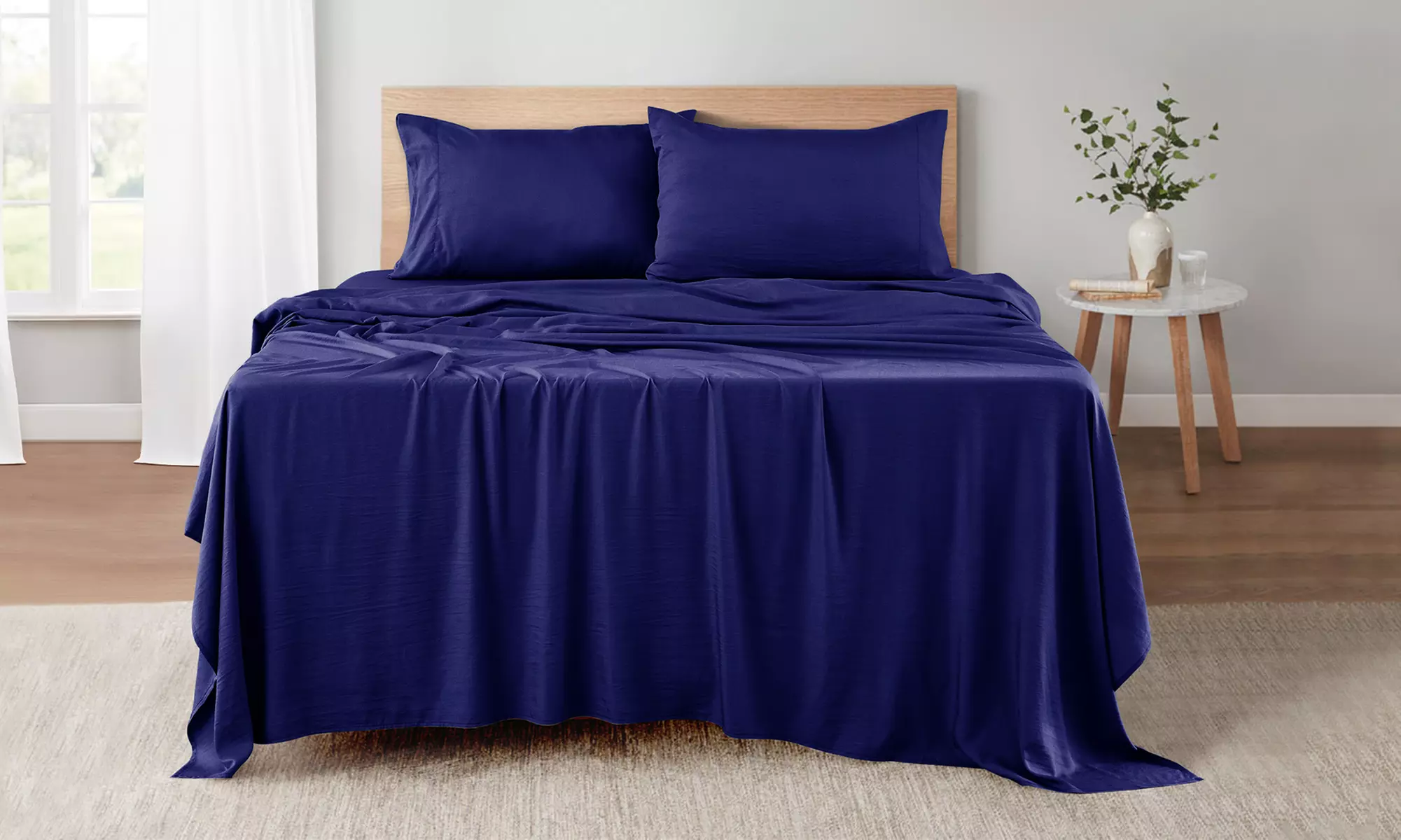 Lux Decor Luxurious Bamboo 4PC Bed Sheet Set Deep Pocket Super Soft Cool Bedding