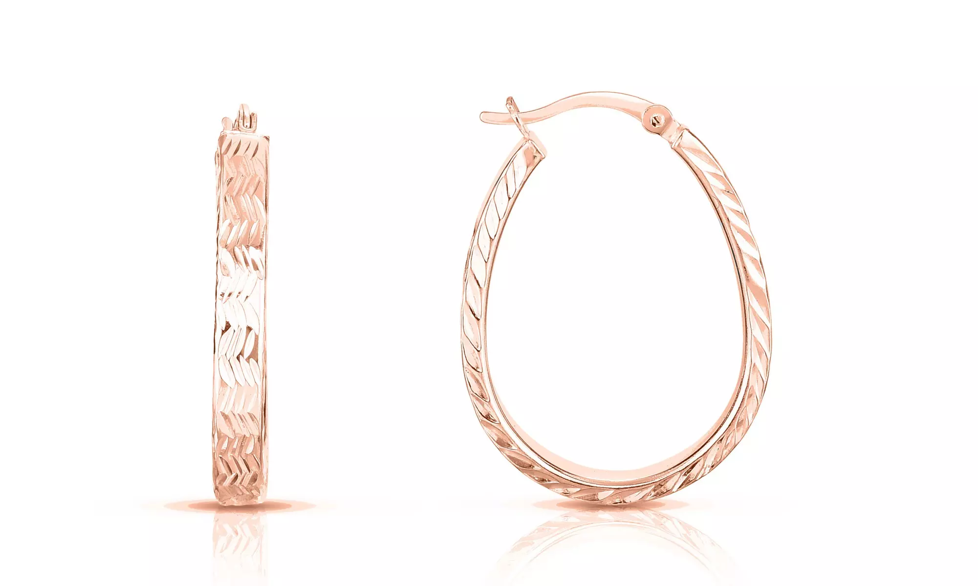Italian 18K Rose Gold Plated Sterling Silver Hoop Collection