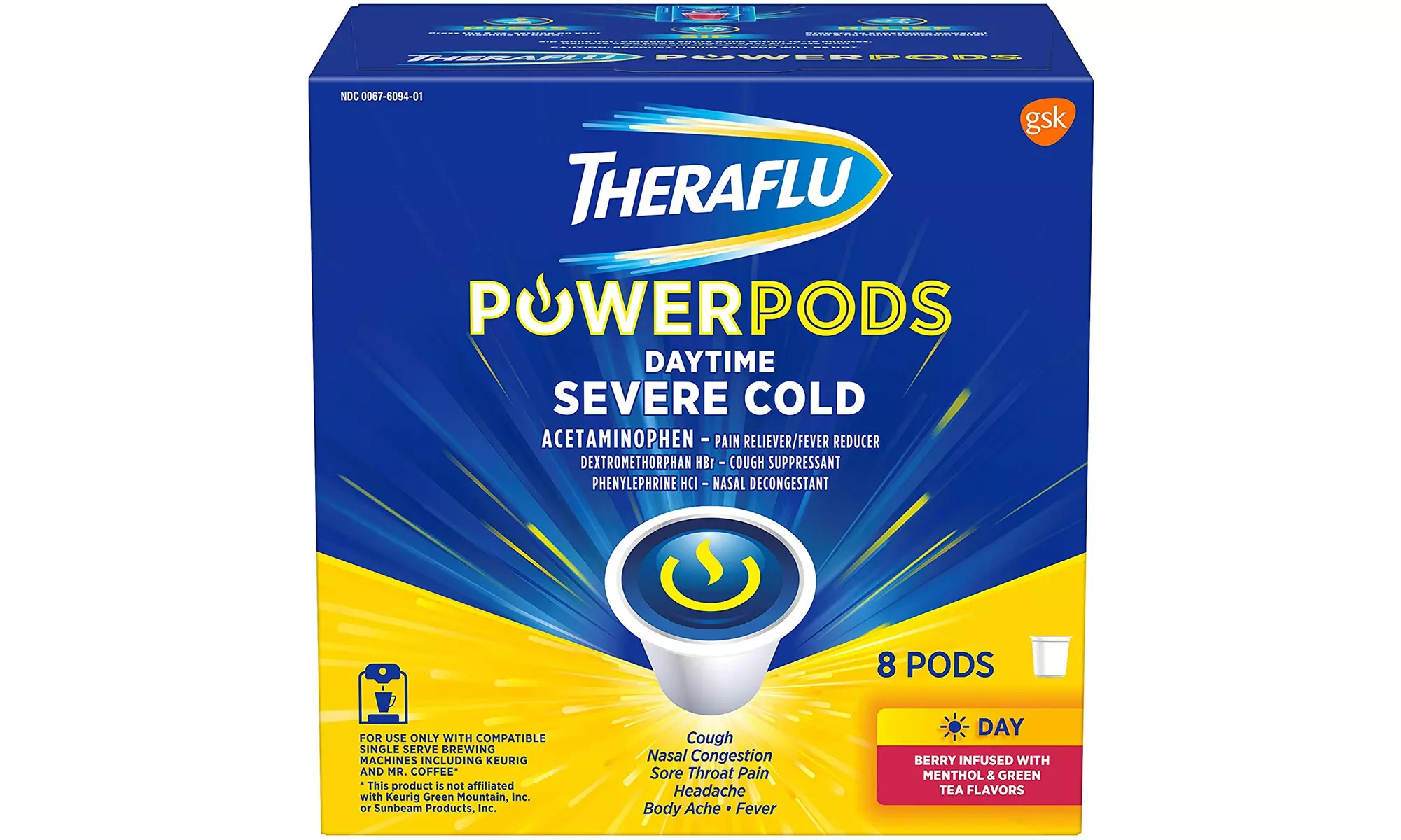 Theraflu PowerPods Daytime Severe Cold Medicine, 8 count - Primary Image