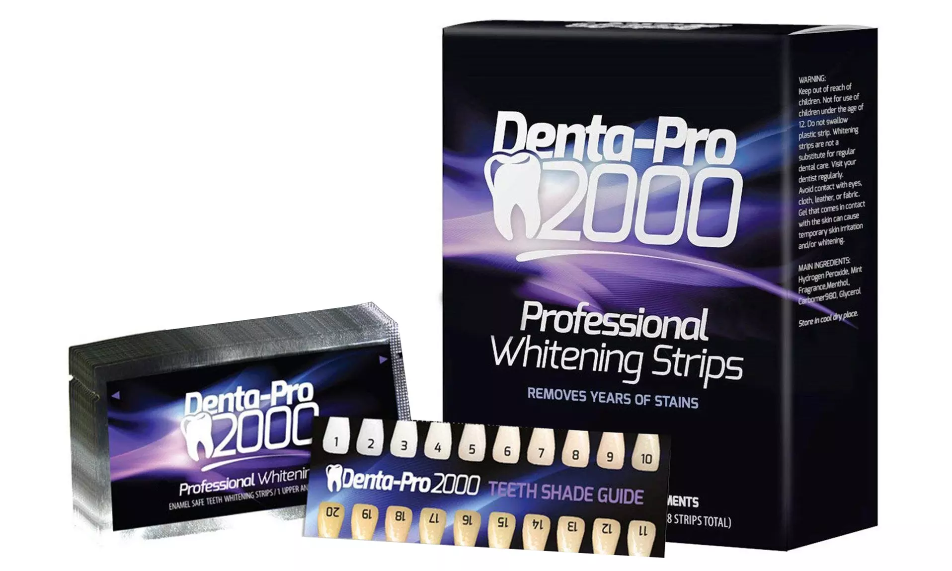 DentaPro2000 At Home Professional Teeth Whitening Strips - 28 Count - Primary Image