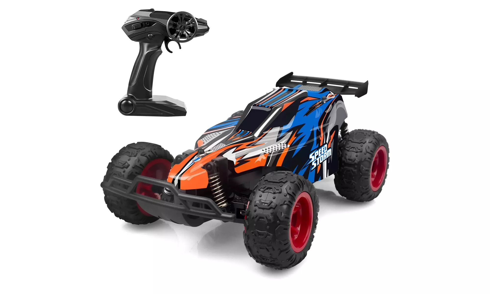 JEYPOD Remote Control Car, 2.4 GHZ High Speed Racing Car with 4 Batteries, Blue - Second Medium