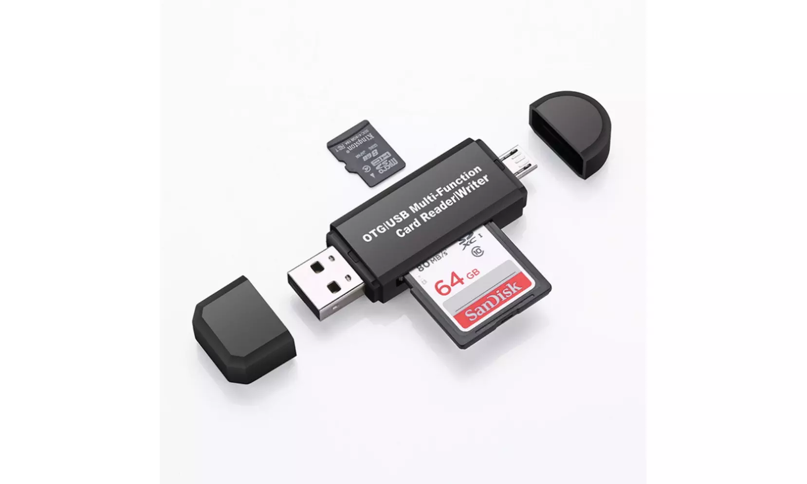Micro USB OTG to USB 2.0 Adapter SD/Micro SD Card Reader Standard USB - Primary Image