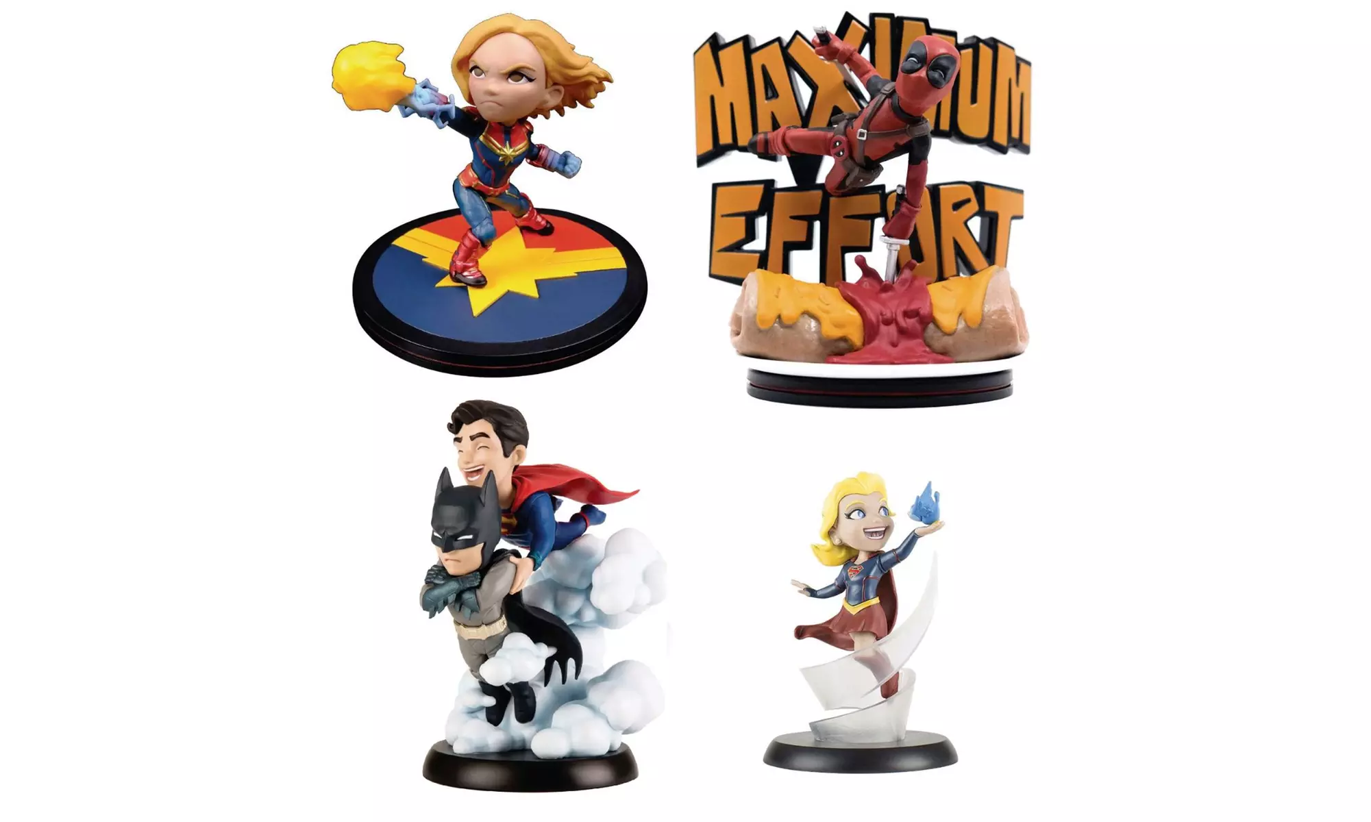 QMX Q-Fig Captain Marvel Deadpool DC Superman Batman Supergirl Figurine Statue - Primary Image