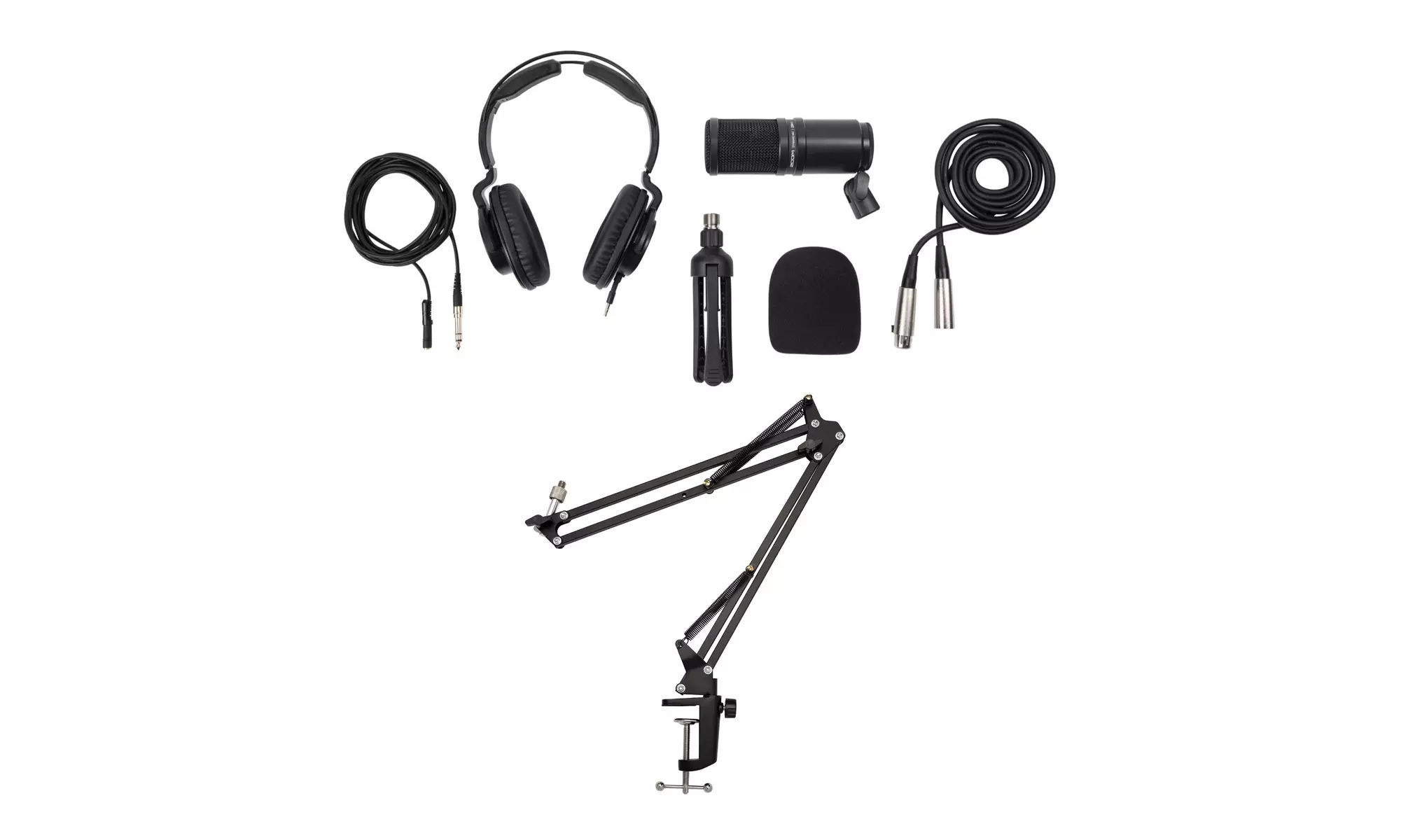 Zoom ZDM-1 Podcast Microphone Pack Accessory Bundle and Knox Gear Boom Arm - Primary Image