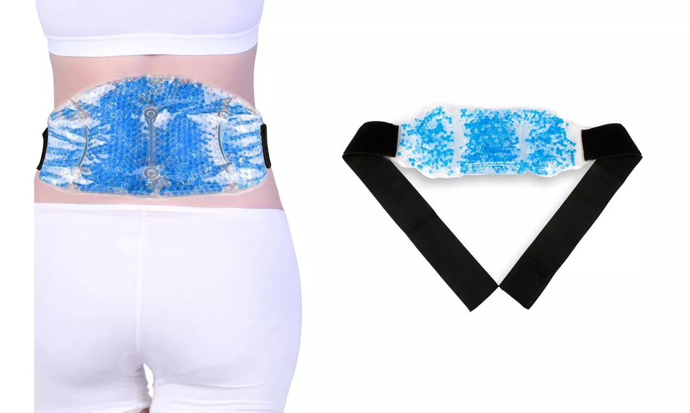 Hot Cold Pack Back Reusable Back Wrap with Strap Gel Beads Unique Relief Pain - Primary Image