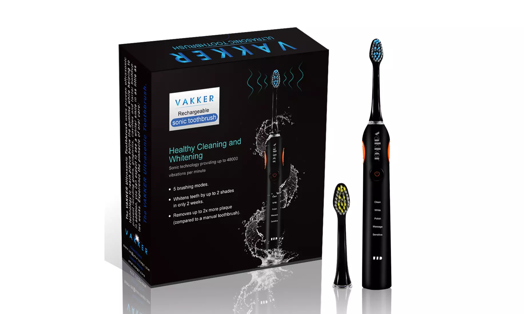 Vakker 2 More Plaque Control Sonic Electric Rechargeable Toothbrush - Primary Image