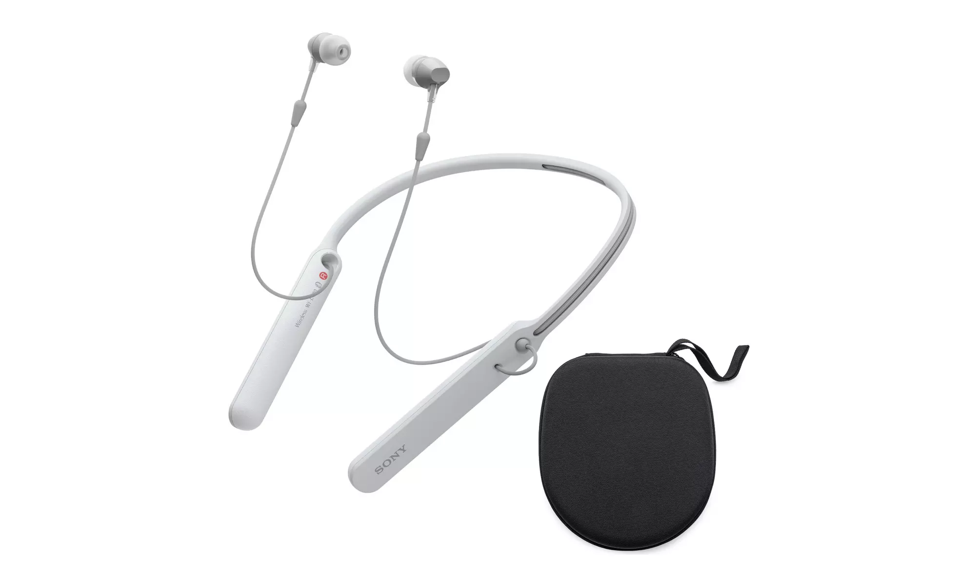 Sony WI-C400 Wireless In-ear Headphones with Mic (White) Bundle with Hard Case - Primary Image