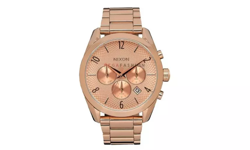 Nixon Chronograph A366-897-00 Rose-Gold Dial Rose Gold Tone Stainless Steel - Second Medium