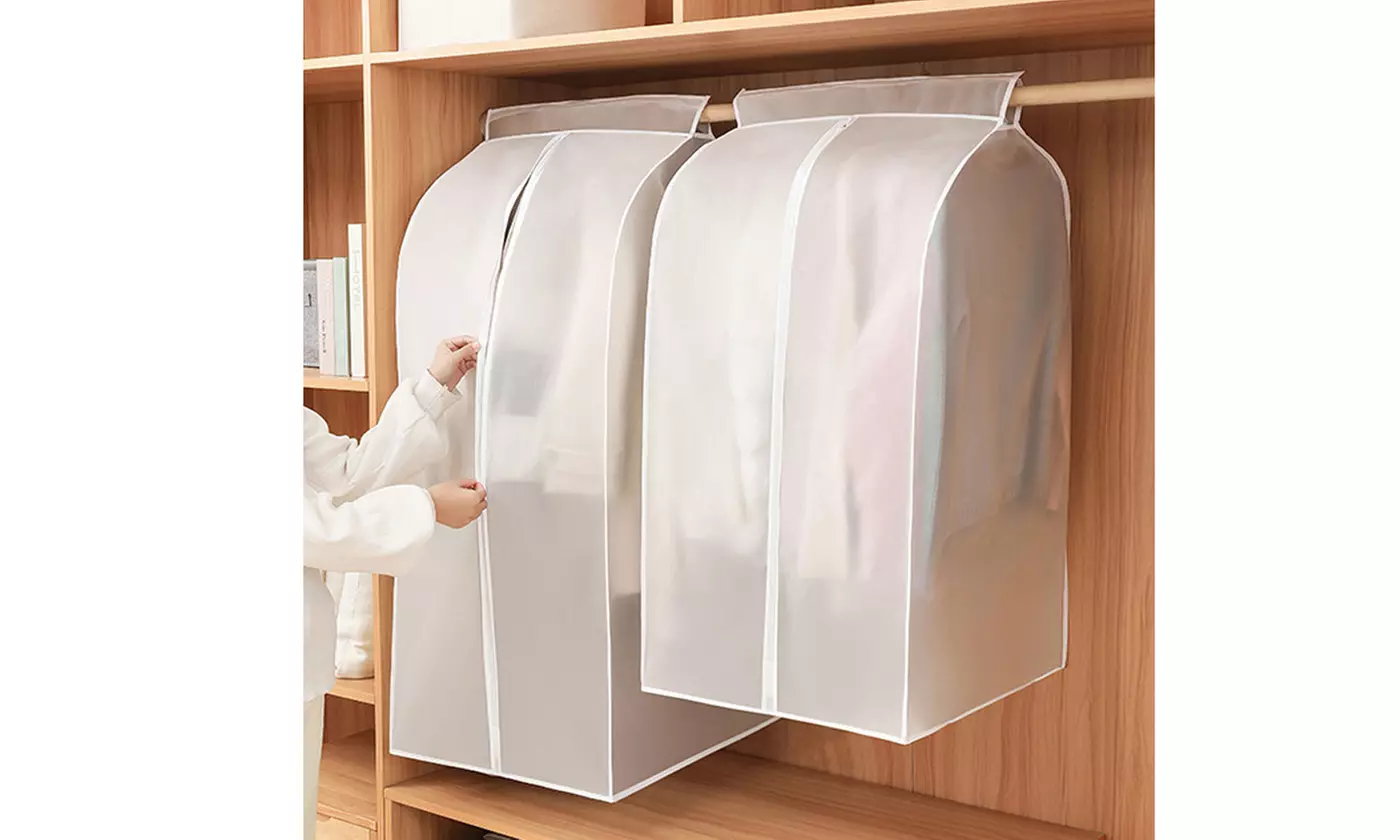 ItBelongs2U Large PEVA Garment Rack Cover with Zipper Dustproof Storage