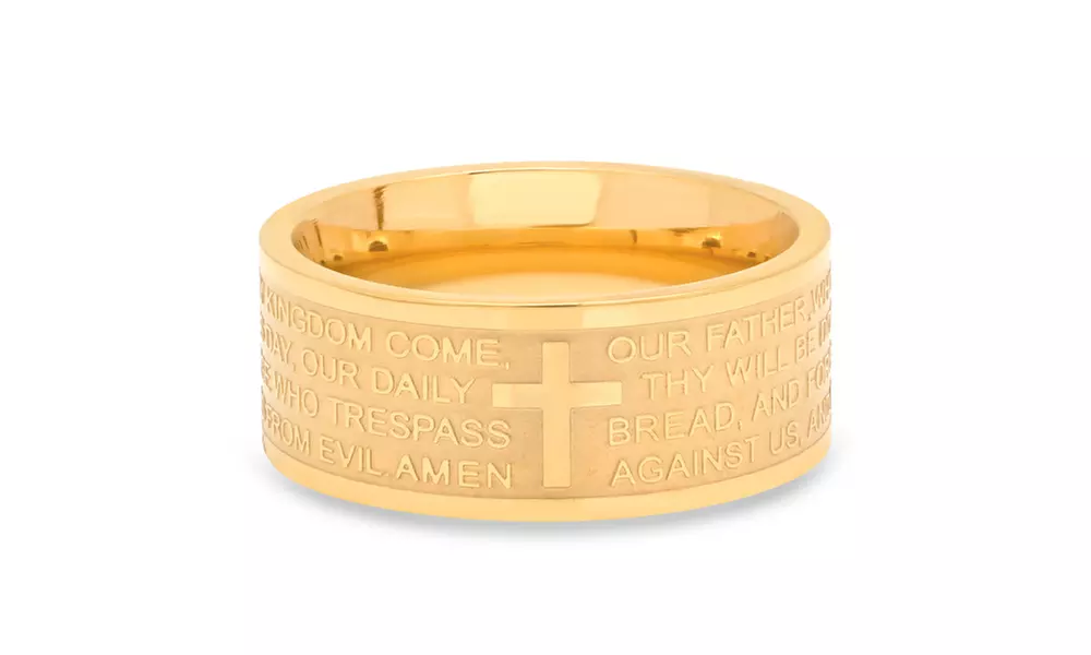  Stainless Steel Our Father Prayer Band Ring