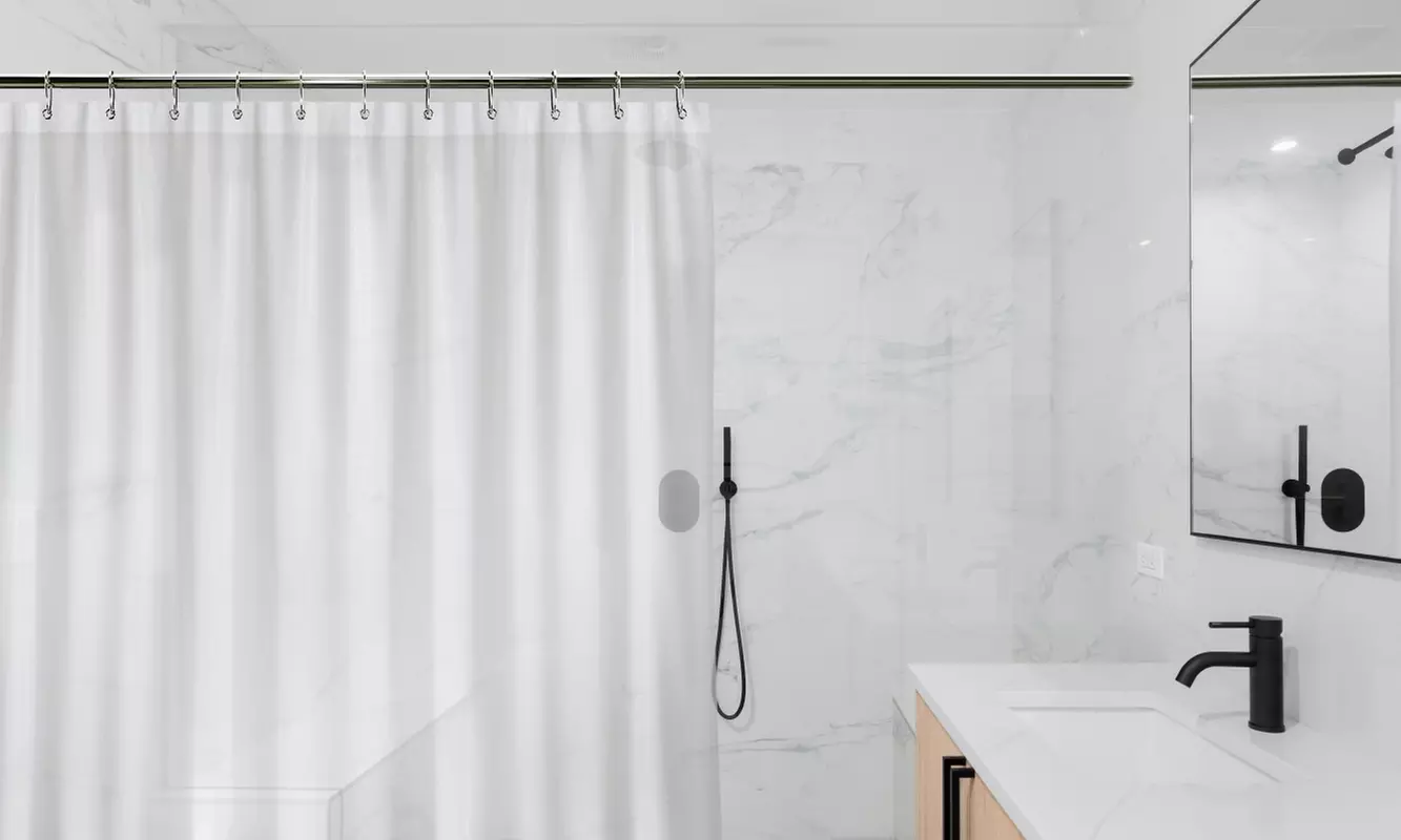 LiBa Bathroom Shower Liner - Waterproof PEVA Curtain with Rust Proof Grommets - Primary Image