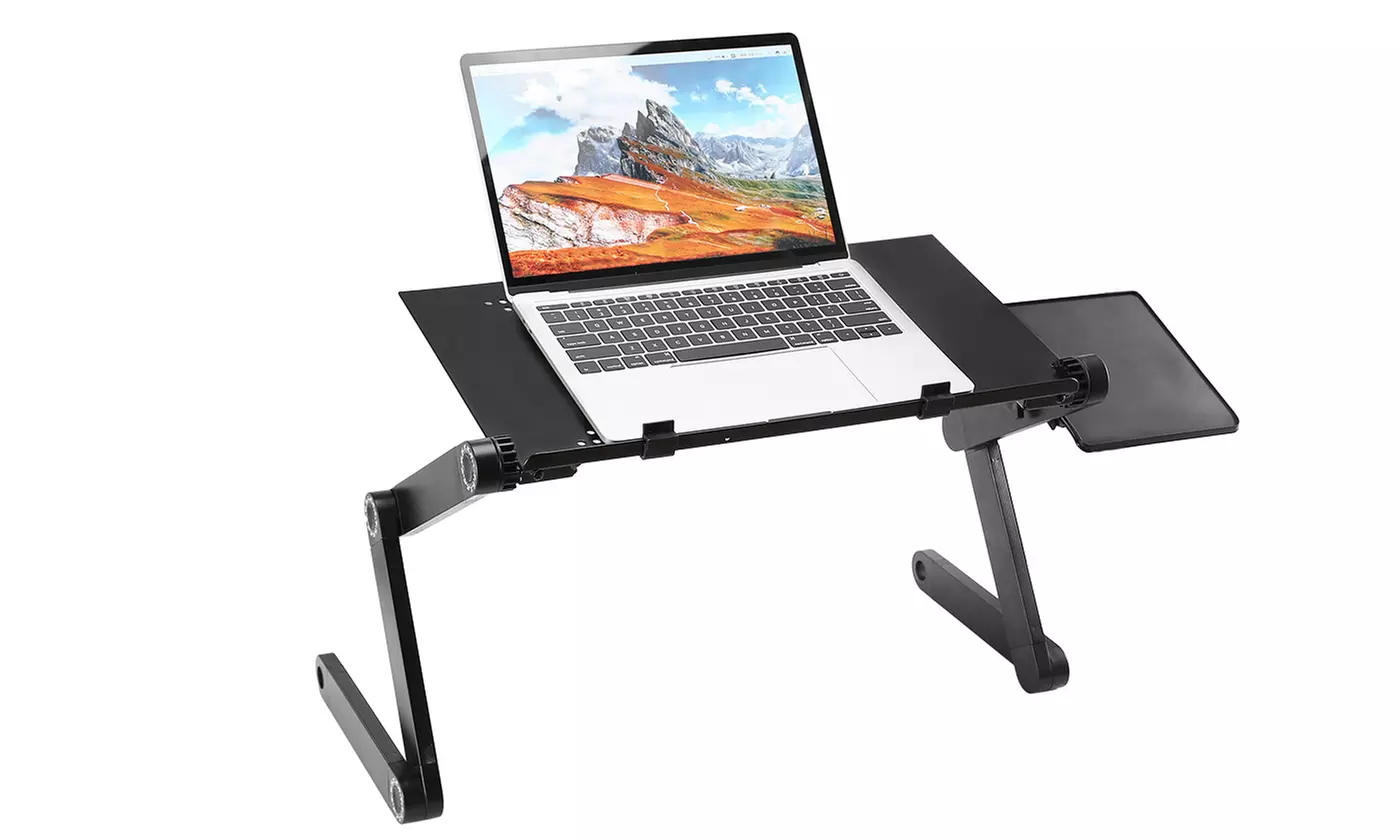 iMounTEK Adjustable Foldable Laptop Table Stand with Detachable Mouse Pad Board