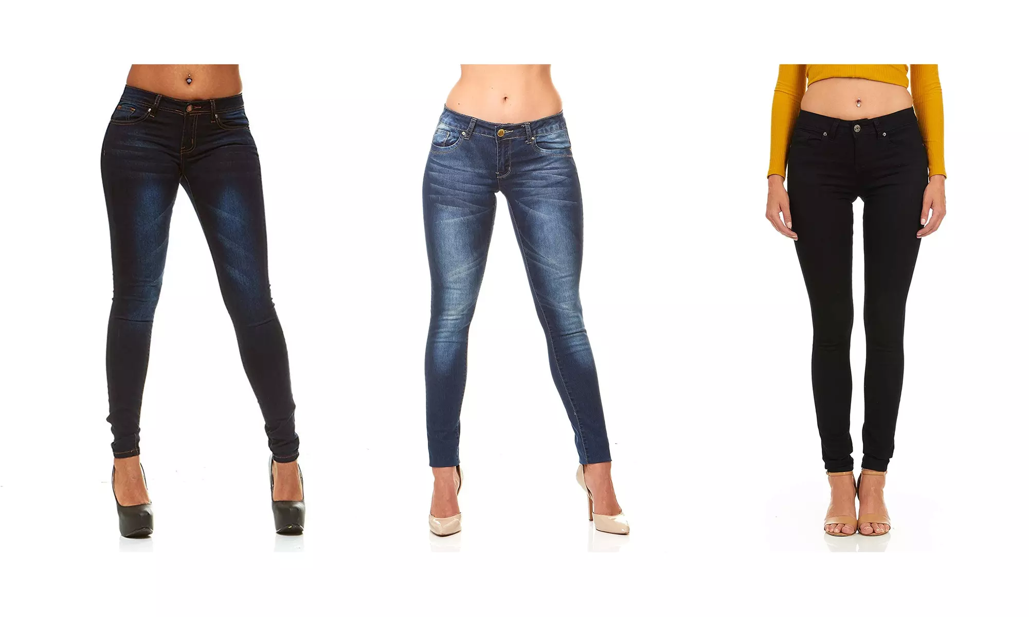 VIP Jeans for Women's juniors plus dark blue skinny denim pants Lift acid wash - Primary Image
