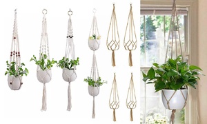 Macrame Plant Hanger Vintage Rope Basket Outdoor Pot Holder Flower Garden