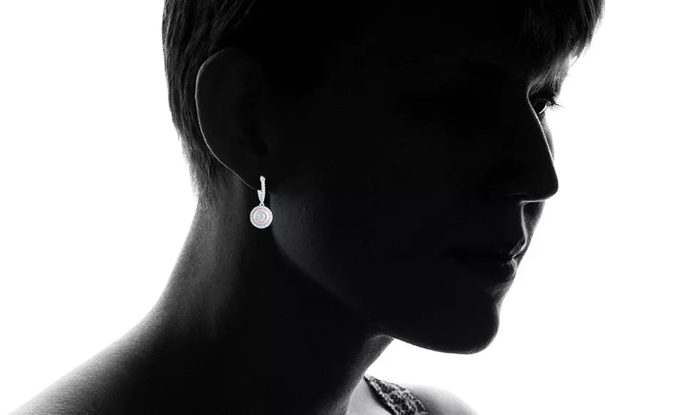 1/2Ct TW Dia Round Halo Earring in Silver & 14k-RG plating by Fifth and Fine