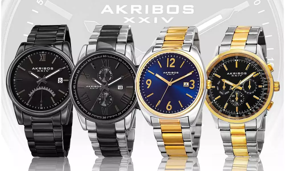 Akribos XXIV Men's Stainless Steel Classic Bracelet Watch Collection - Primary Image