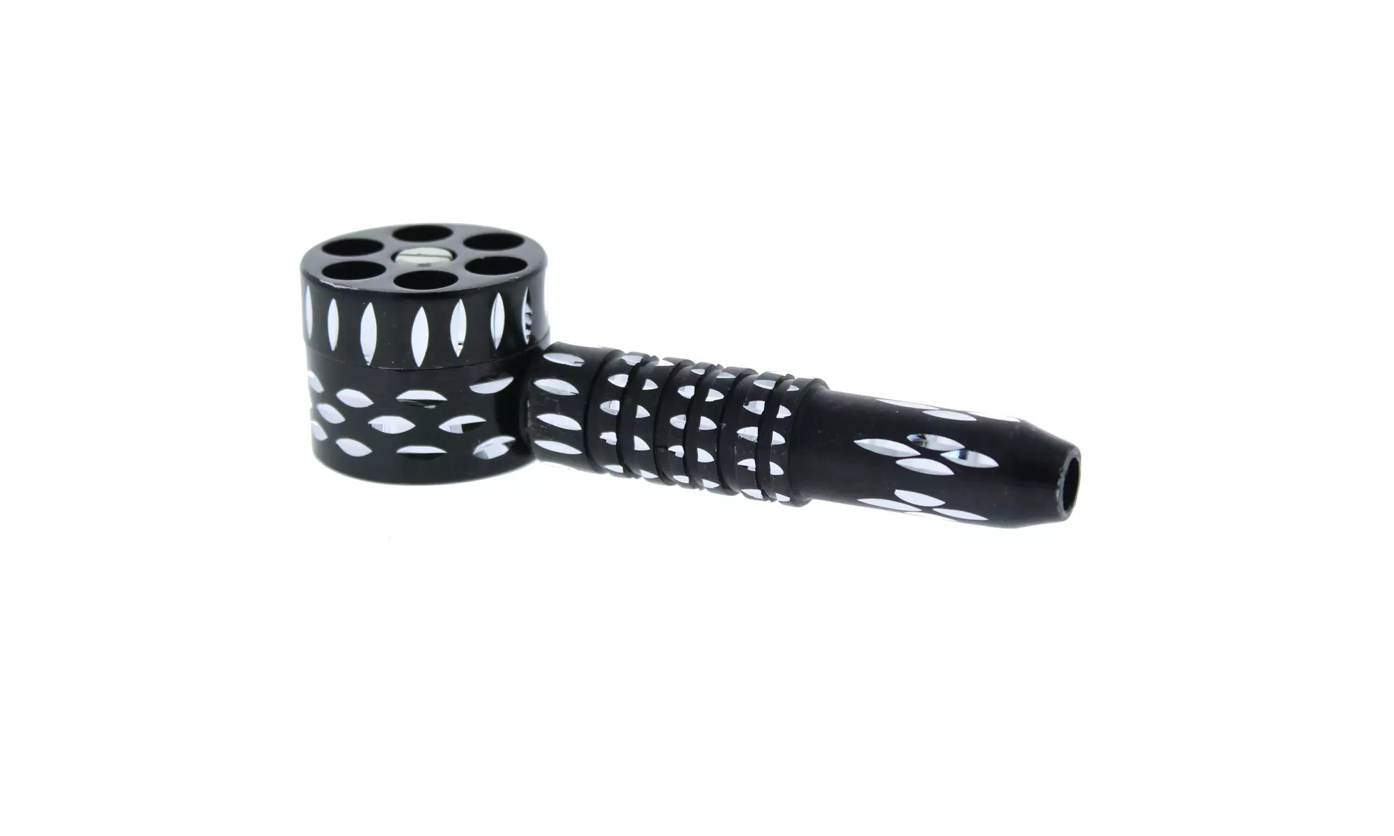 Black 6 Chamber Revolver Tobacco Pipe - Second Medium