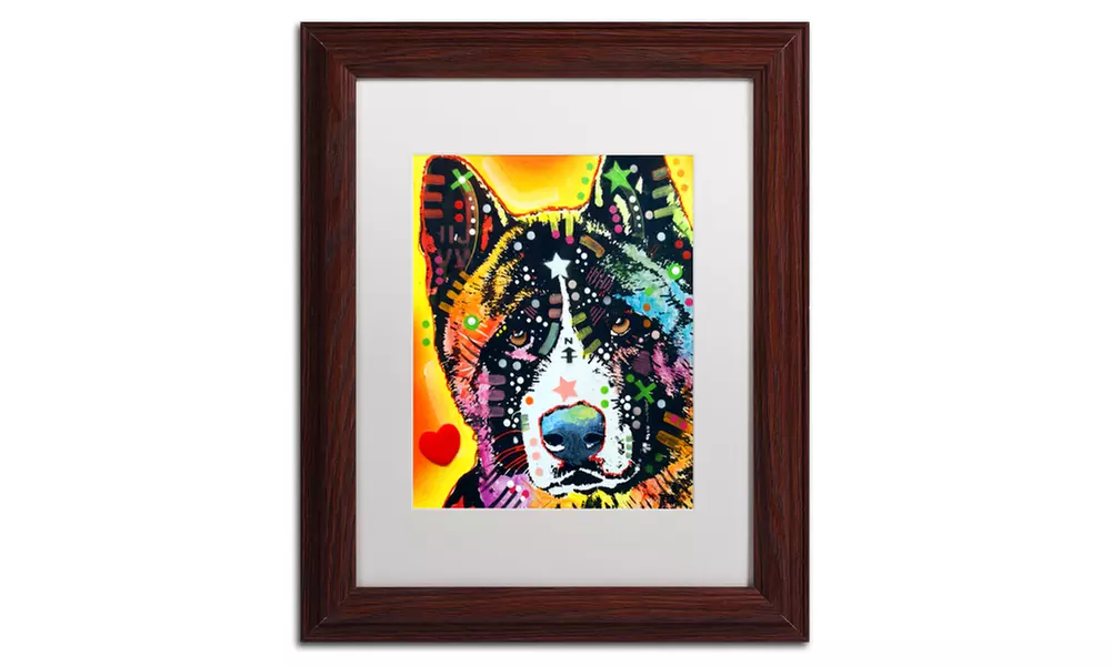 Dean Russo 'Akita' Matted Wood Framed Art - Primary Image