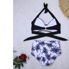 Image 4: Women's Sexy Print Backless Bikini Sets High Waist Swimwear Swimsuit