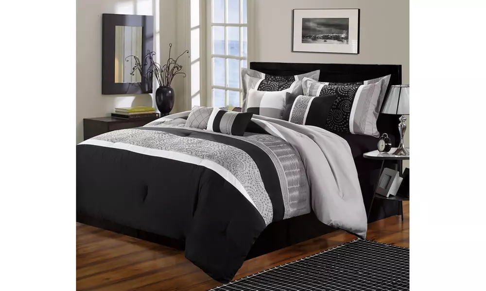 Eunice 8-Piece Embroidered Comforter Set - Oversized and Overfilled - Primary Image