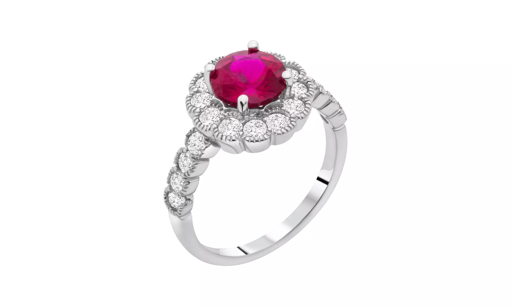 Cubic Zirconia "Daisy" Statement Ring in Sterling Silver  - Second Medium