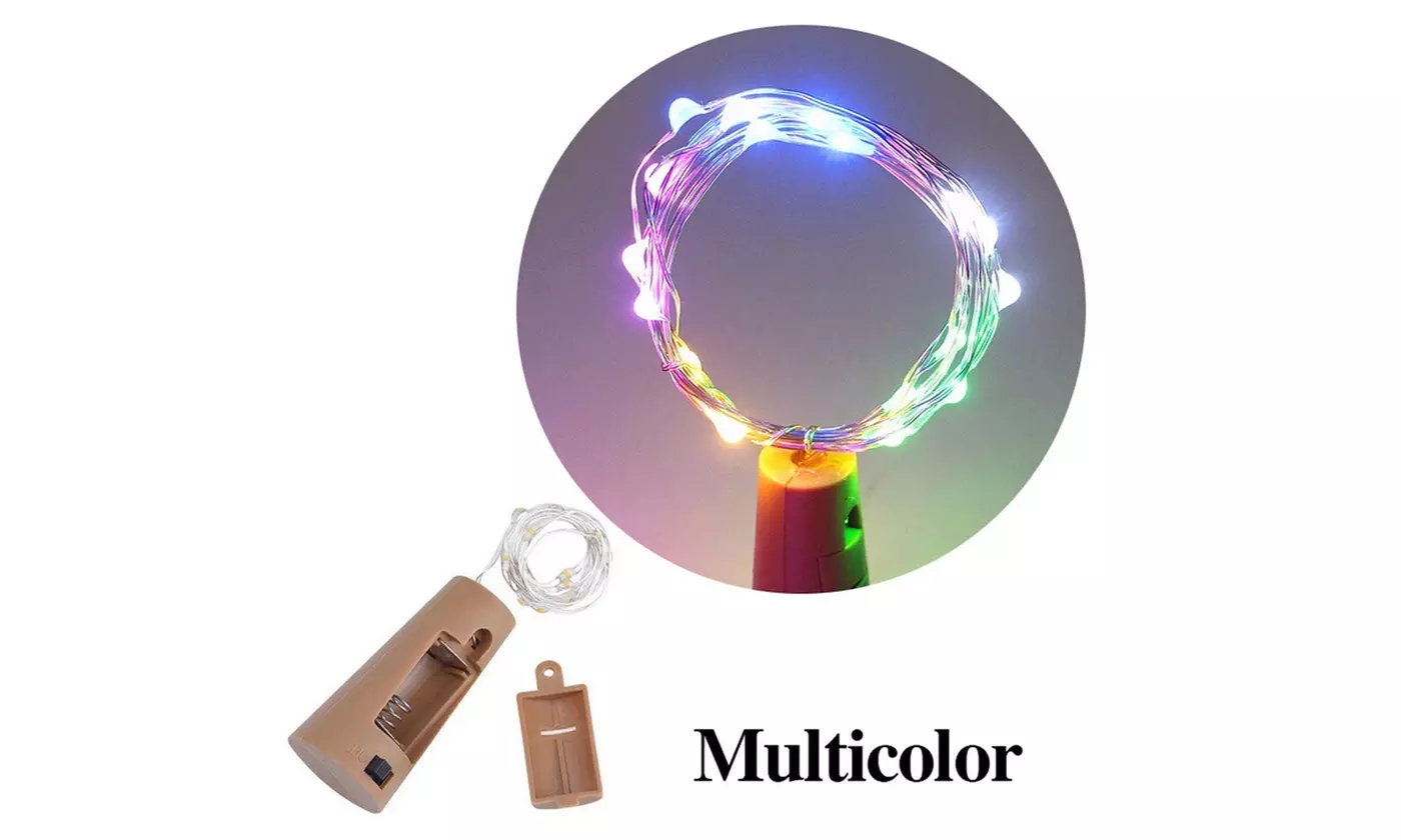 6 Pack 20 LED Wine Bottle Cork Lamp Fairy String  Lights for DIY Wedding Party