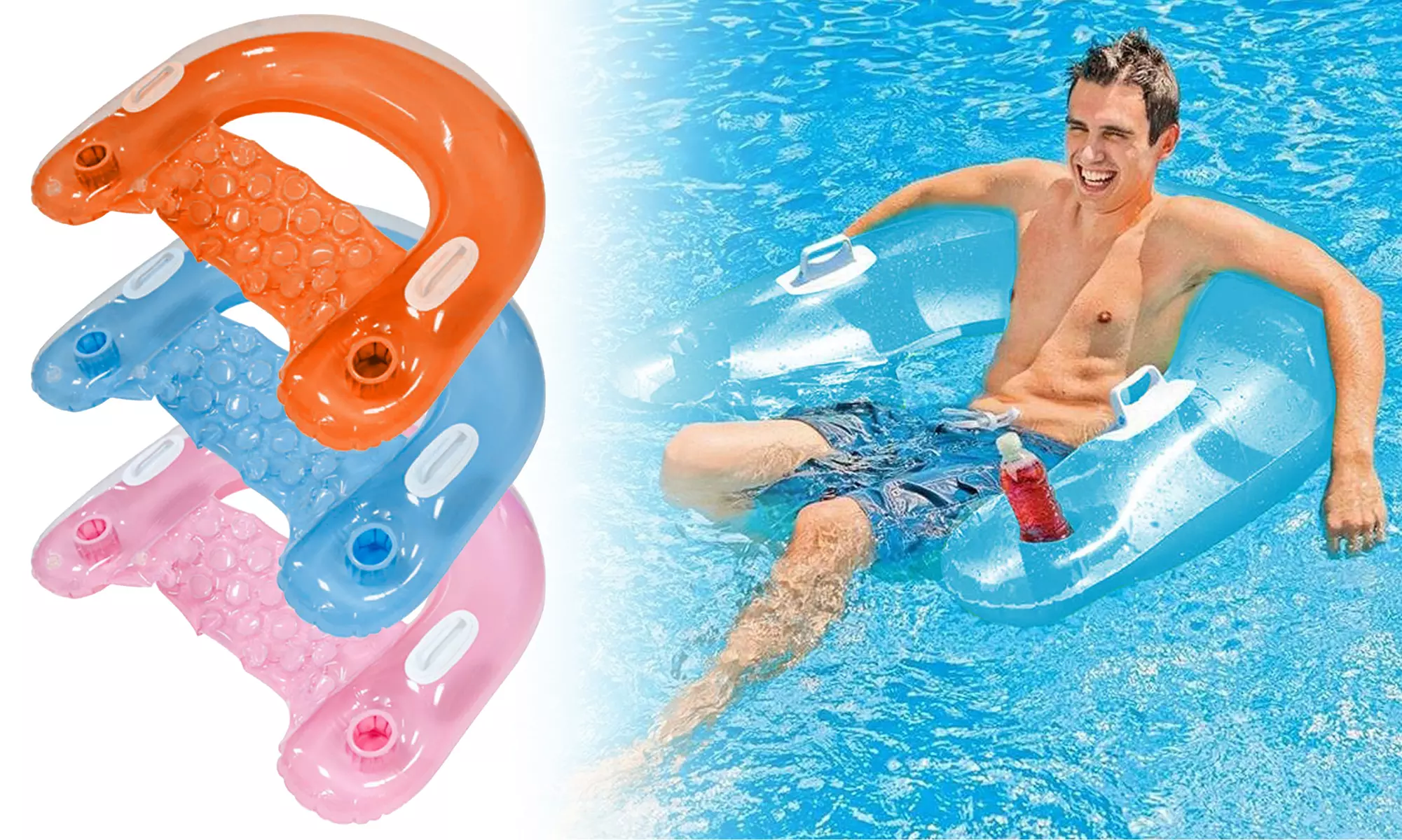 2 Pack Floating Pool Chair Lounge Floats for Swimming Pool Water Chair Pool - Primary Image