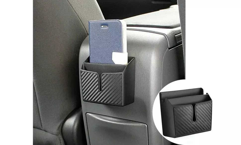 Car Storage Box Phone Holder Coin Mobile Phone Charge Box Pocket Organizer - Primary Image