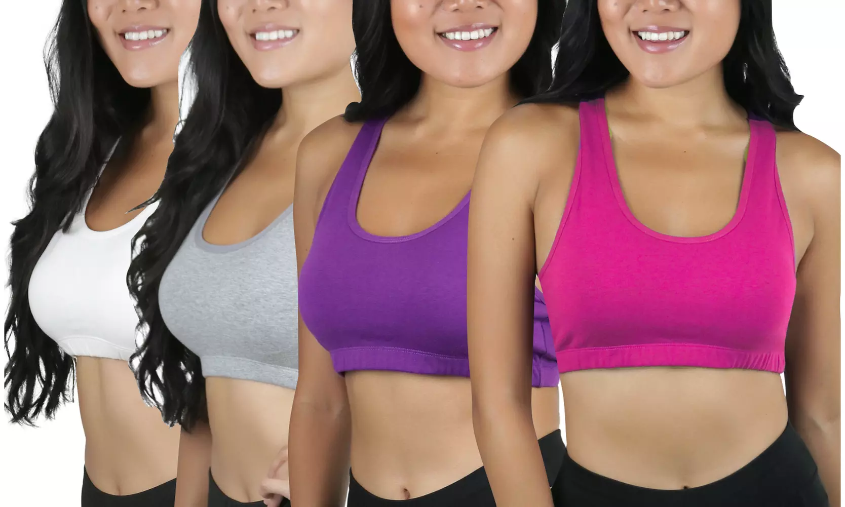 Women's Cotton Tank Racerback Sports Bra - Primary Image