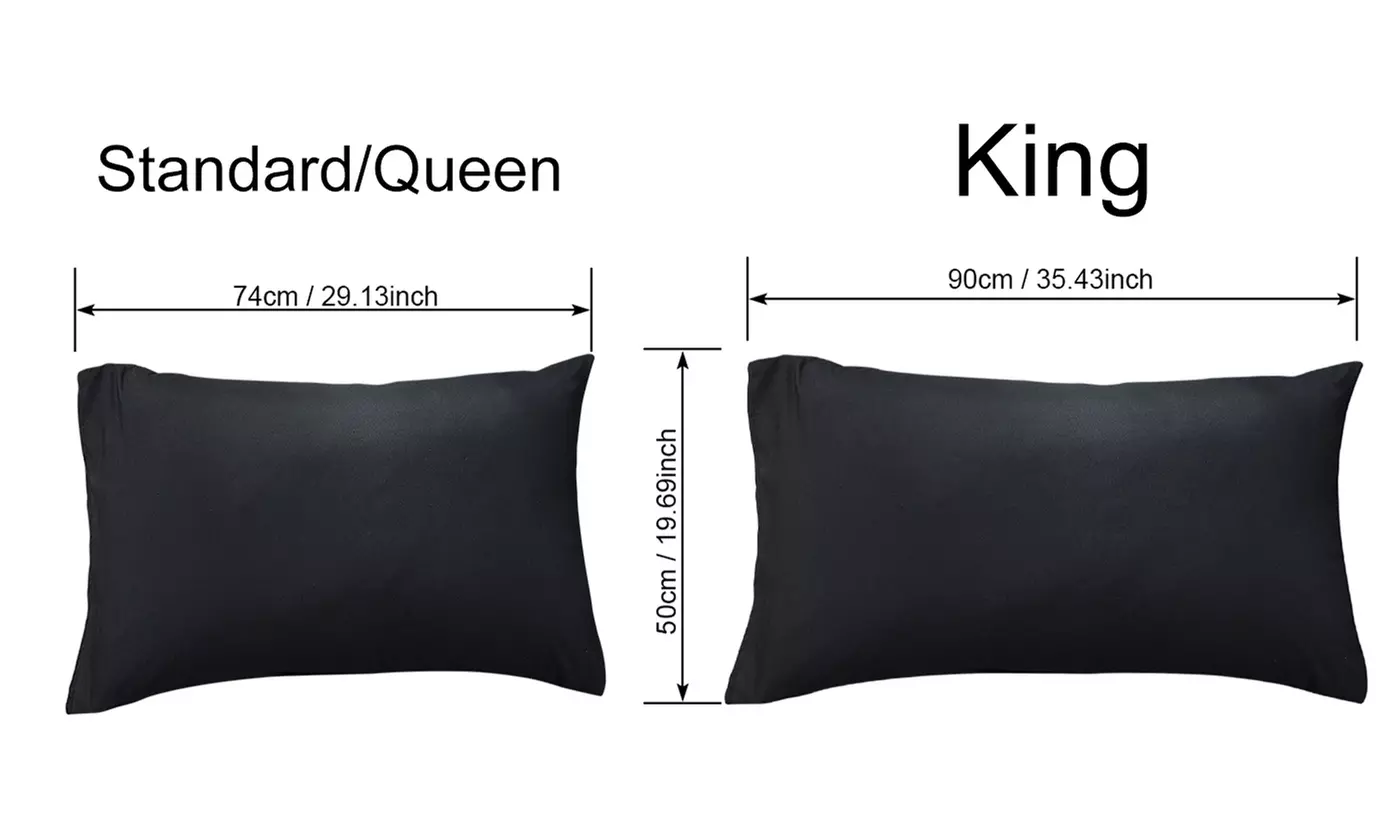 2 Pcs Ultra Soft Microfiber Pillowcases Set Standard or King Size