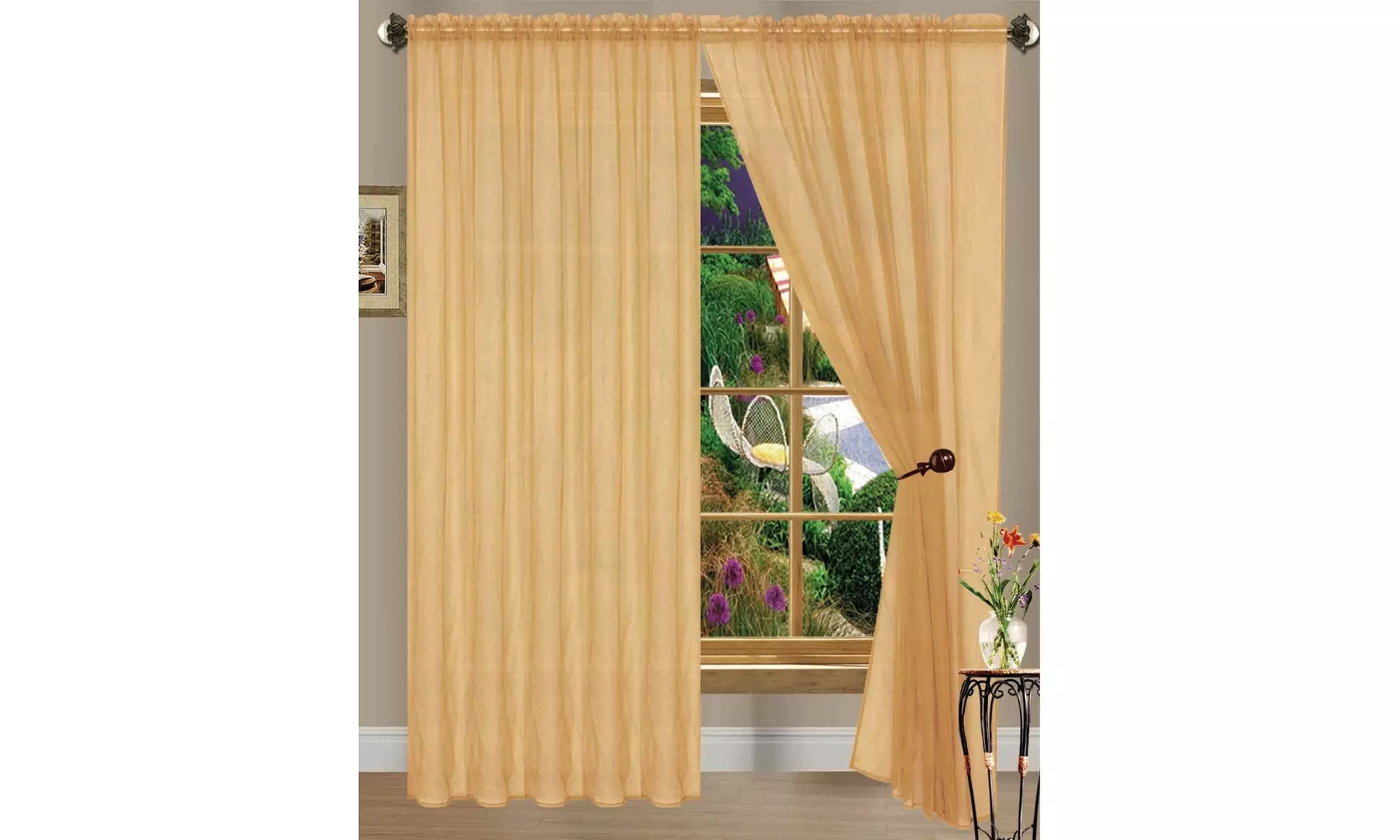 Dayton Collection: Sheer Rod Pocket Curtain Panels (2-Pack)