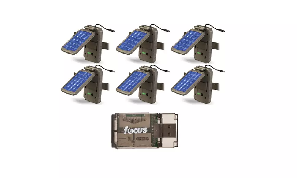 Stealth Cam Lithium Solar Power Panel (6-Pack) with Card Reader - Primary Image