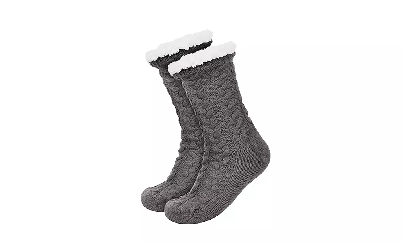ItBelongs2U Women's Winter Fuzzy Fleece-Lined Non-Slip Socks