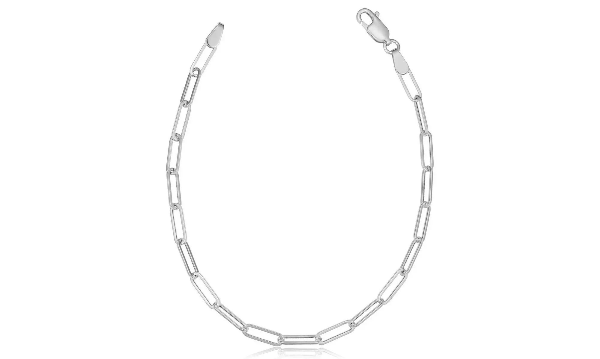 Italian Fine Sterling Silver Paperclip Bracelet in 7or8 Inch Option Stamped 925