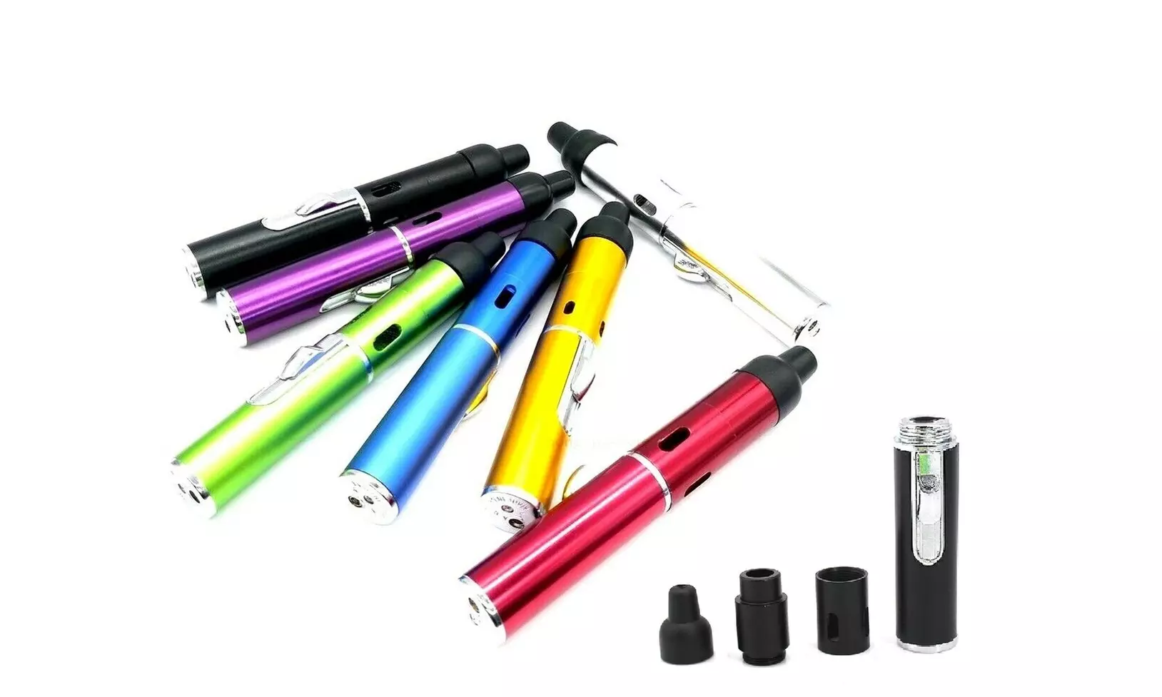 Butane Click-N-Vape Gas Dry Herb Vaporizer Pen Lighter Handy Portable Metal Pipe - Primary Image
