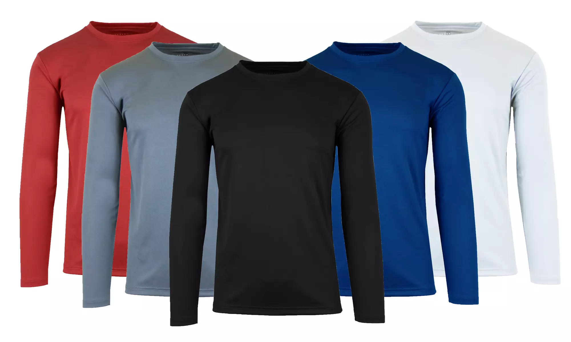 3-Pack Men's Long Sleeve Moisture-Wicking Performance Crew Neck Tee (S-2XL)