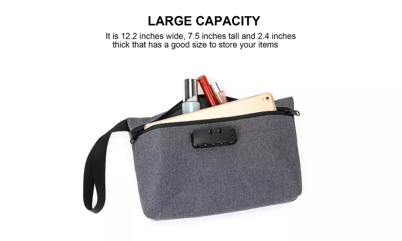 Durable Odor Proof Stash Bag Travel Storage Pouch with Combination Lock