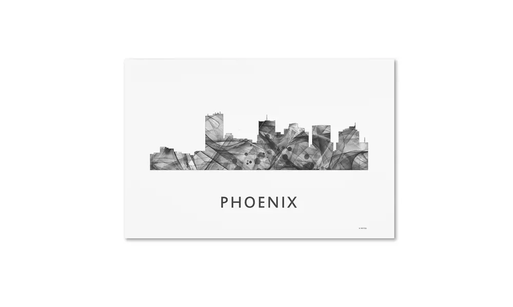 Marlene Watson 'Phoenix Arizona Skyline WB-BW' Canvas Art - Primary Image