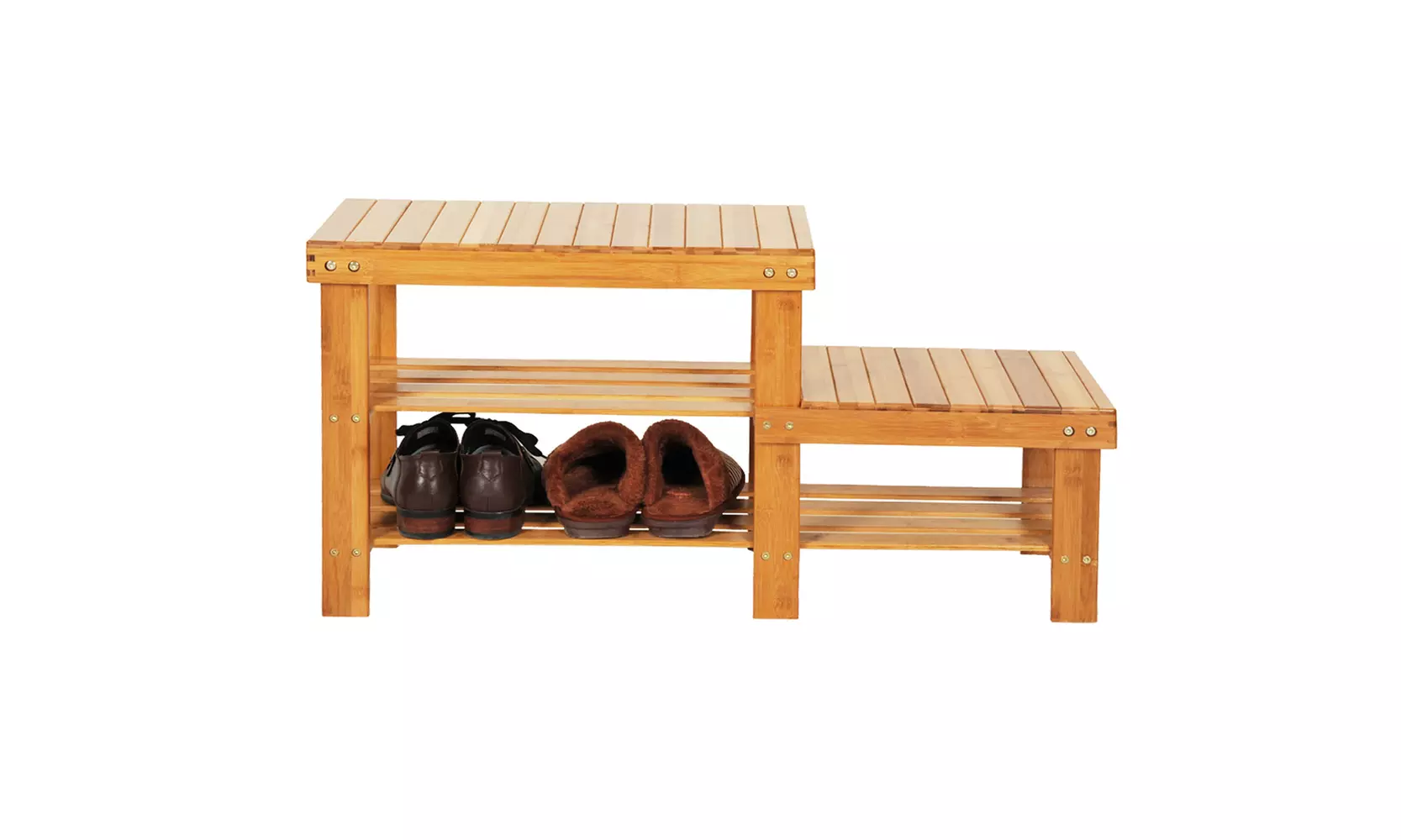 Bamboo  Shoe Rack Bench Shoe Organizer - Second Medium