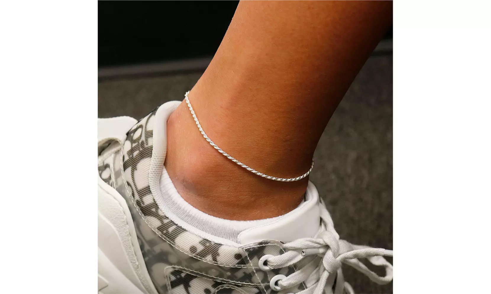 Italian Sterling Silver Rope Anklet 9" or 10" Option
