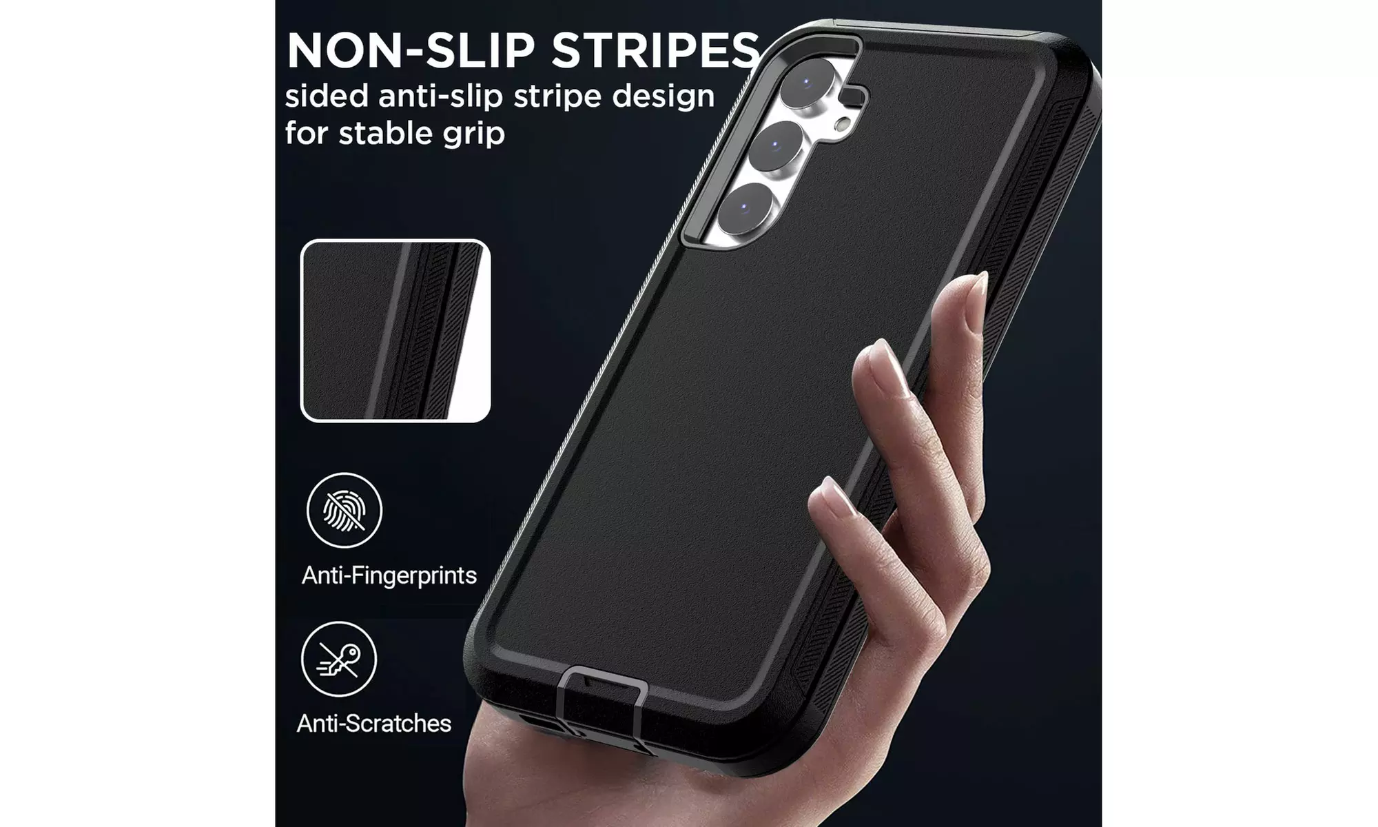 For Samsung Galaxy S24 Plus Case Heavy Duty Shockproof Hybrid Rubber Cover