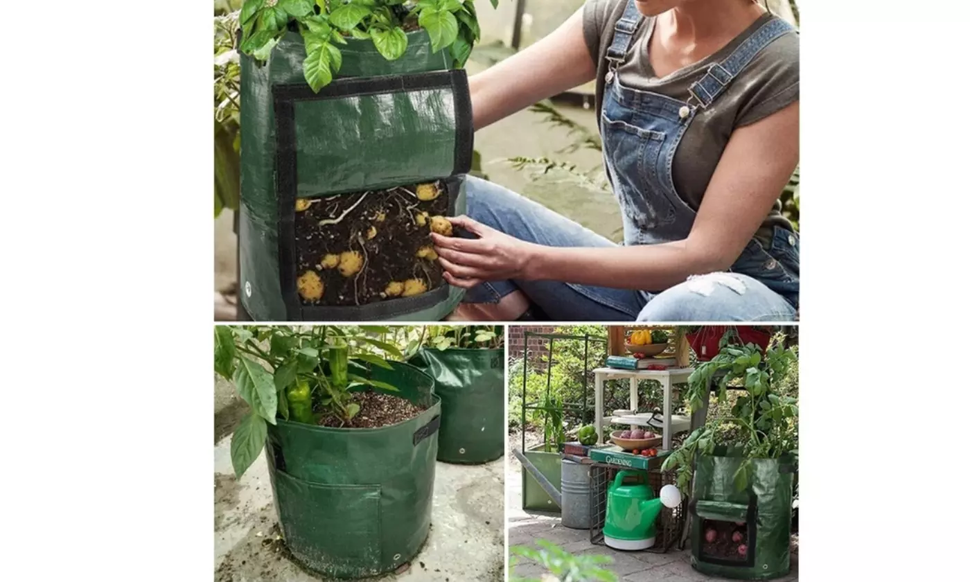 Heavy Duty Garden Grow Bags with Flap Handles Vegetable Planter Pots