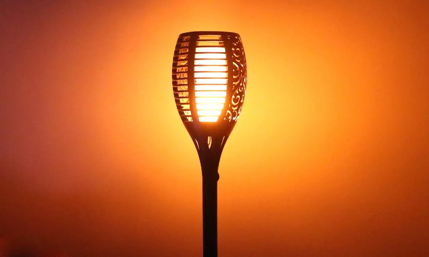 SolarEK 96-LED Tiki Torch Light Flickering Flame Solar Light